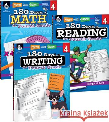 180 Days of Reading, Writing and Math for Fourth Grade 3-Book Set Teacher Created Materials 9781493825936 Shell Education Pub