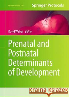 Prenatal and Postnatal Determinants of Development David Walker 9781493930135 Humana Press