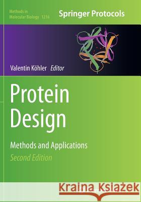 Protein Design: Methods and Applications Köhler, Valentin 9781493944088 Humana Press