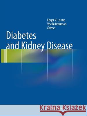 Diabetes and Kidney Disease Edgar V. Lerma Vecihi Batuman 9781493945962 Springer