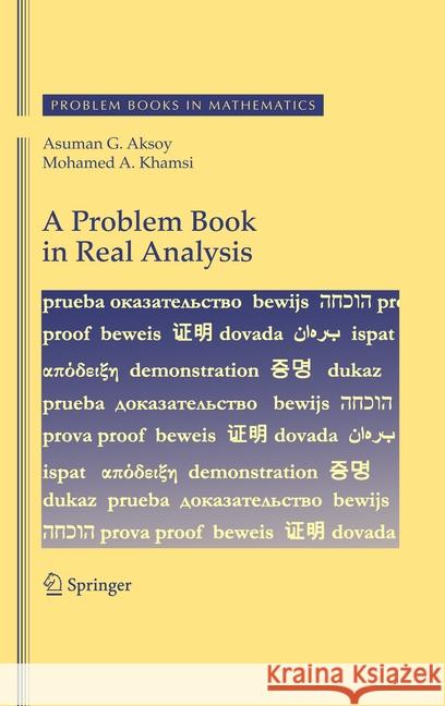 A Problem Book in Real Analysis Asuman G. Aksoy Mohamed A. Khamsi 9781493951093 Springer