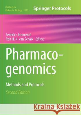 Pharmacogenomics: Methods and Protocols Innocenti, Federico 9781493959358 Humana Press