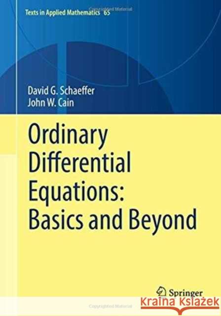 Ordinary Differential Equations: Basics and Beyond Schaeffer, David G. 9781493963874 Springer