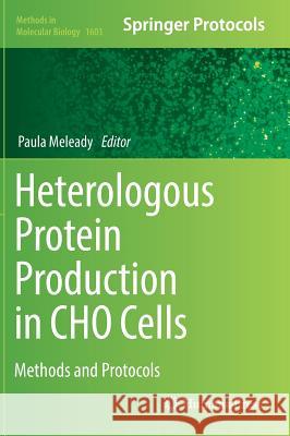 Heterologous Protein Production in Cho Cells: Methods and Protocols Meleady, Paula 9781493969715 Humana Press