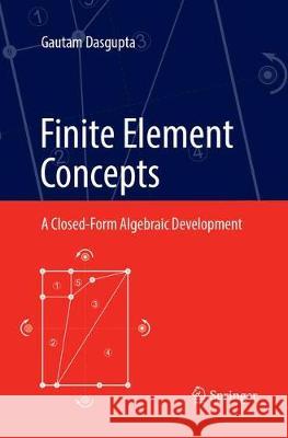 Finite Element Concepts: A Closed-Form Algebraic Development Dasgupta, Gautam 9781493984817