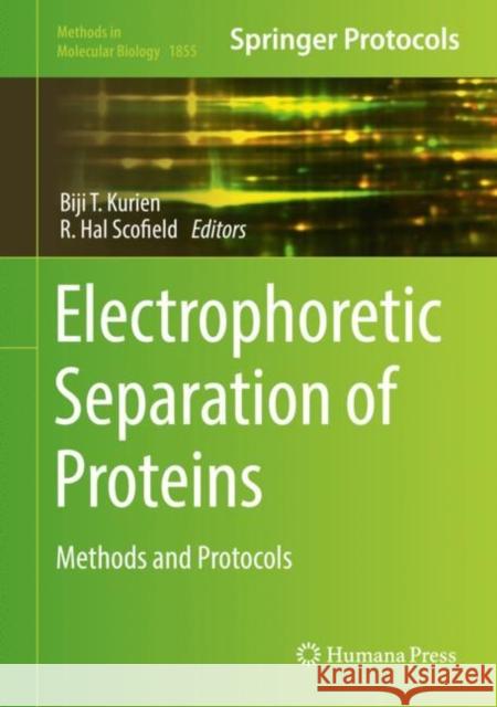 Electrophoretic Separation of Proteins: Methods and Protocols Kurien, Biji T. 9781493987924 Humana Press