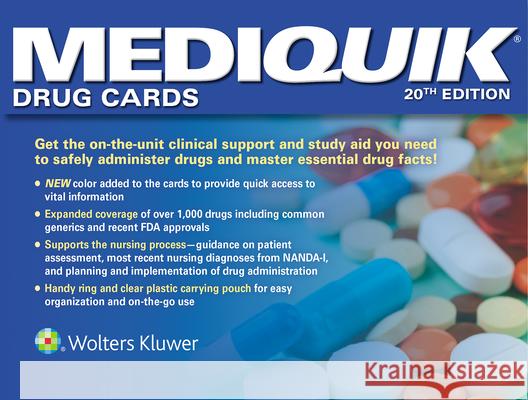 Mediquik Drug Cards Vitale, Carla 9781496382092 Lippincott Williams and Wilkins