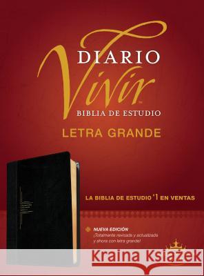 Biblia de Estudio del Diario Vivir Rvr60, Letra Grande (Letra Roja, Sentipiel, Negro/Ónice) Tyndale 9781496436689