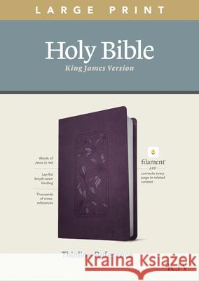 KJV Large Print Thinline Reference Bible, Filament Enabled Edition (Red Letter, Leatherlike, Floral/Purple) Tyndale 9781496447180