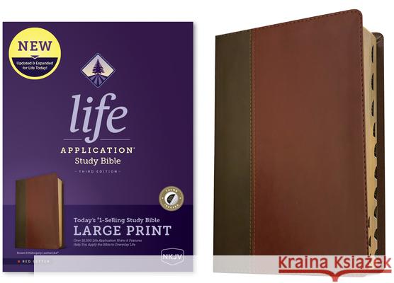 NKJV Life Application Study Bible, Third Edition, Large Print (Red Letter, Leatherlike, Brown/Mahogany, Indexed) Tyndale 9781496452061 Tyndale House Publishers