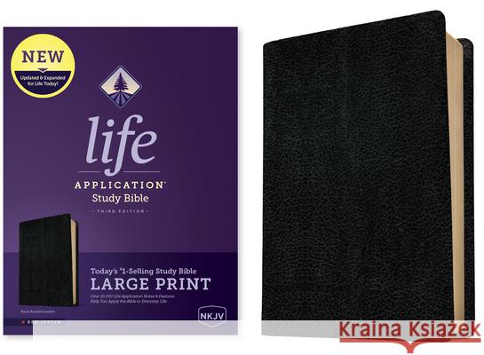 NKJV Life Application Study Bible, Third Edition, Large Print (Red Letter, Bonded Leather, Black) Tyndale 9781496452092
