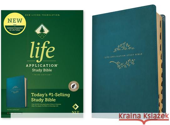 NLT Life Application Study Bible, Third Edition (Red Letter, Leatherlike, Teal Blue, Indexed) Tyndale 9781496455208