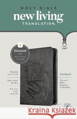 NLT Compact Zipper Bible, Filament Enabled Edition (Red Letter, Leatherlike, Charcoal Patch) Tyndale 9781496455512 Tyndale House Publishers