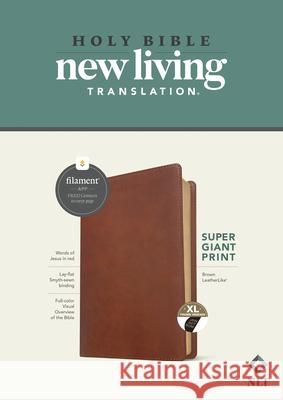 NLT Super Giant Print Bible, Filament Enabled Edition (Red Letter, Leatherlike, Brown, Indexed) Tyndale 9781496458124
