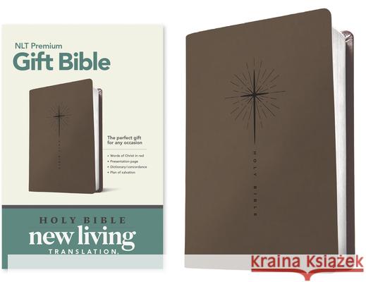 Premium Gift Bible NLT (Red Letter, Leatherlike, Star Cross Taupe) Tyndale 9781496466167
