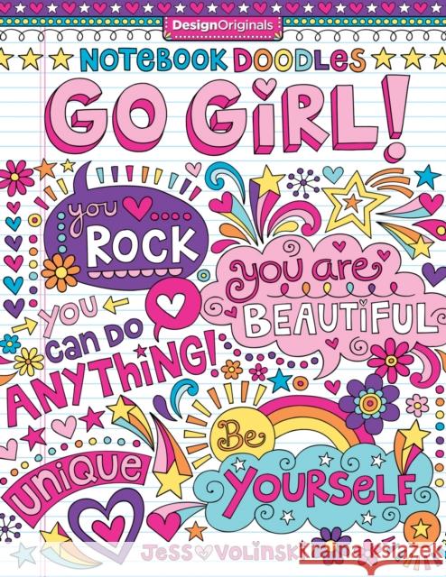 Notebook Doodles Go Girl!: Coloring & Activity Book Jess Volinski 9781497200159 Design Originals