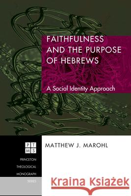 Faithfulness and the Purpose of Hebrews Matthew J Marohl 9781498250313 Pickwick Publications