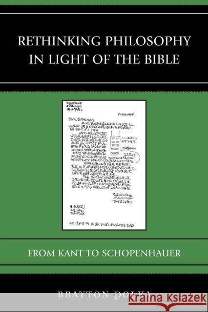 Rethinking Philosophy in Light of the Bible: From Kant to Schopenhauer Brayton Polka 9781498505796 Lexington Books