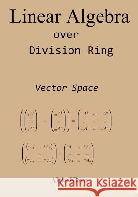 Linear Algebra Over Division Ring: Vector Space Aleks Kleyn 9781499324006