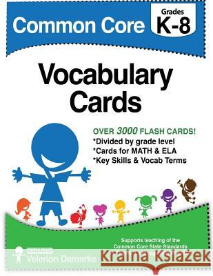 Common Core Vocabulary Cards: Black & White Version Velerion Damarke 9781500674991