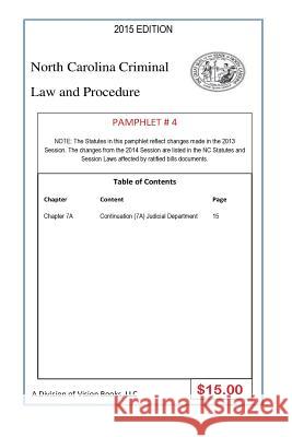North Carolina Criminal Law And Procedure-Pamphlet # 4 Rivers Sr, Tony 9781502302205 Createspace Independent Publishing Platform