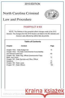 North Carolina Criminal Law and Procedure-Pamphlet 83 Tony River 9781503244306 Createspace Independent Publishing Platform