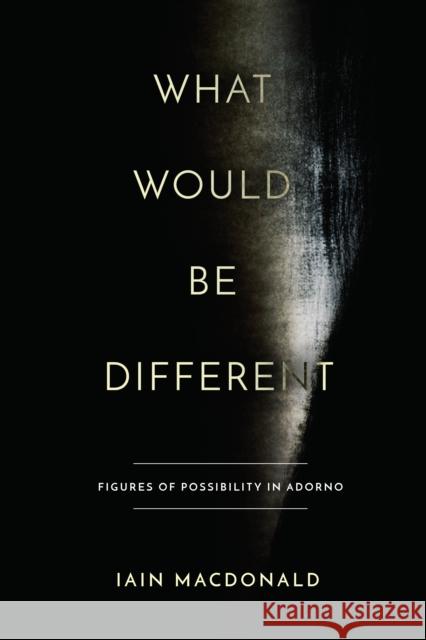 What Would Be Different: Figures of Possibility in Adorno Iain MacDonald 9781503610279 Stanford University Press