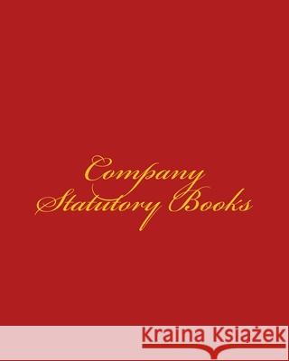 Company Statutory Books Martha Millbeach 9781505992601 Createspace