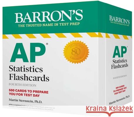 AP Statistics Flashcards, Fourth Edition: Up-To-Date Practice + Sorting Ring for Custom Study Martin Sternstein 9781506267043 Barrons Educational Services