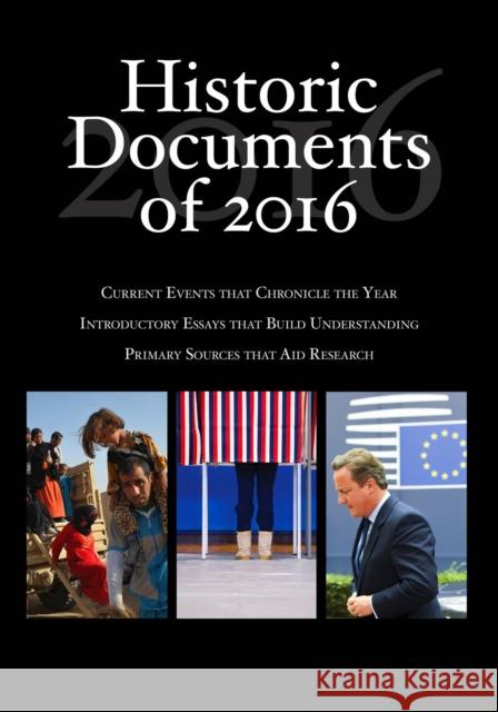 Historic Documents of 2016  9781506375007 Not Avail