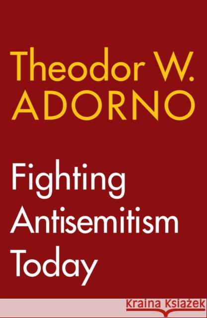 Fighting Antisemitism Today: A Lecture Theodor W. Adorno Wieland Hoban 9781509566907