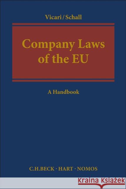 Company Laws of the Eu Andrea Vicari Alexander Schall 9781509923991