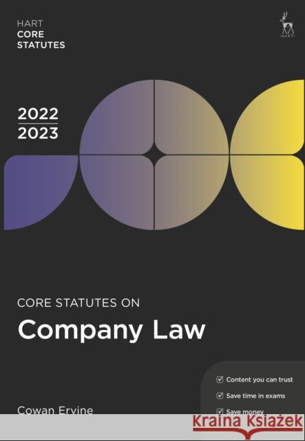 Core Statutes on Company Law 2022-23 Cowan Ervine 9781509960361 Bloomsbury Publishing PLC