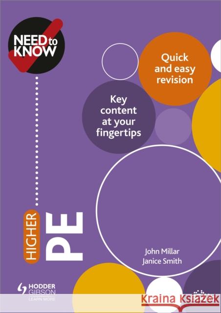 Need to Know: Higher PE John Millar Janice Smith  9781510451186 Hodder Education