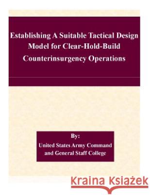 Establishing A Suitable Tactical Design Model for Clear-Hold-Build Counterinsurgency Operations United States Army Command and General S 9781511582698 Createspace