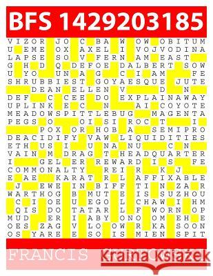 Bfs 1429203185: A BFS Puzzle Gurtowski, Francis 9781511814409
