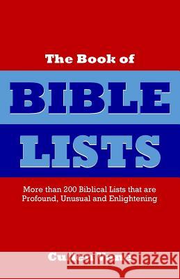 The Book of Bible Lists Cullen Vane 9781515254126