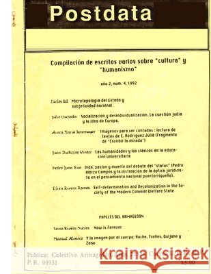 Postdata: Vol. 1 Núm. 2 Duchesne Winter, Juan 9781516958108 Createspace Independent Publishing Platform