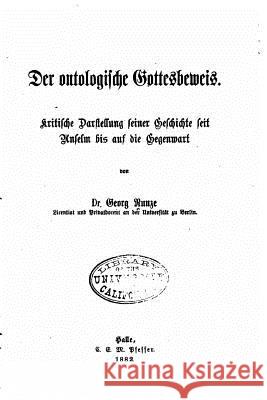 Der ontologische Gottesbeweis Runze, Georg 9781517574413