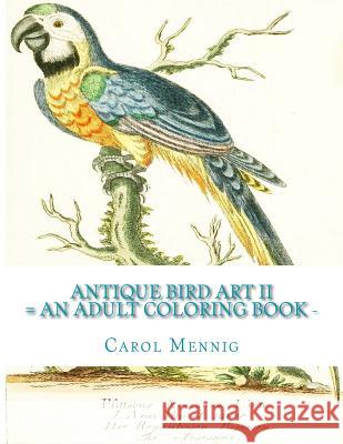 Antique Bird Art II: An Adult Coloring Book Carol Mennig 9781523298846