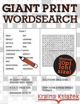 Giant Print Wordsearch Clarity Media 9781523950133 Createspace Independent Publishing Platform