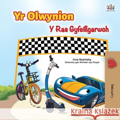 The Wheels The Friendship Race (Welsh Book for Kids) Inna Nusinsky Kidkiddos Books 9781525961830 Kidkiddos Books Ltd.