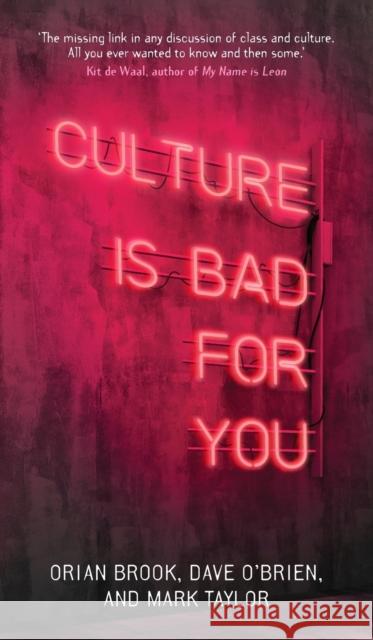 Culture Is Bad for You: Inequality in the Cultural and Creative Industries Orian Brook Dave O'Brien Mark Taylor 9781526157461