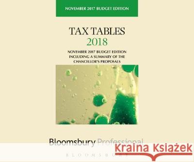 Tax Tables 2018  9781526505460 Bloomsbury Publishing PLC