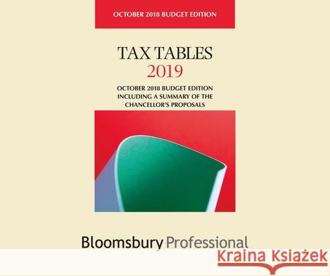 Tax Tables 2019    9781526509345 Bloomsbury Professional