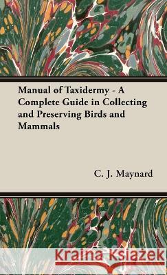 Manual of Taxidermy - A Complete Guide in Collecting and Preserving Birds and Mammals C. J. Maynard 9781528771313 Read Country Books