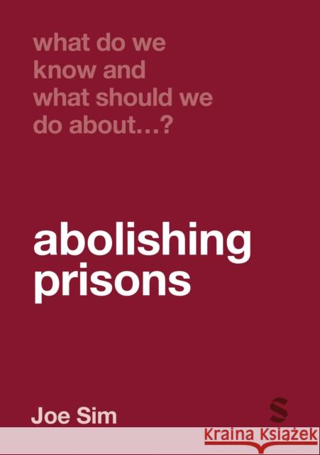 What Do We Know and What Should We Do about Abolishing Prisons? Joe Sim 9781529684605 Sage Publications Ltd
