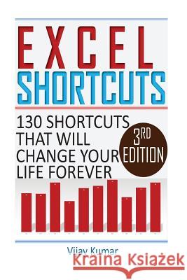 Excel Shortcuts: 130 Shortcuts that will change your life forever Kumar, Vijay 9781530394067