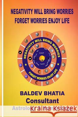 Negativity Will Bring Worries: Forget Worries Enjoy Life MR Baldev Bhatia 9781530464784 Createspace Independent Publishing Platform