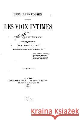 Les Voix Intimes Jean Baptiste Caouette 9781534654655